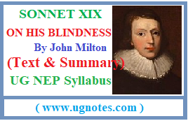 ON HIS BLINDNESS By John Milton Summary