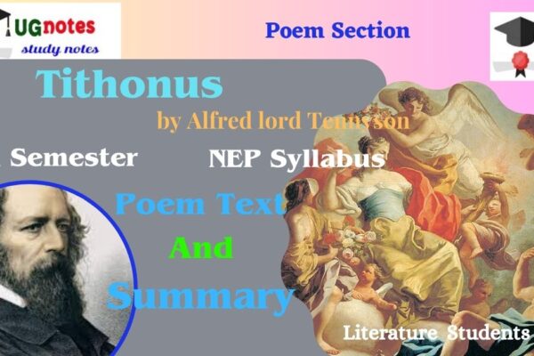 What type of poem is Tithonus? This poem is a dramatic monologue: the entire text is spoken by a single character whose words reveal his identity. The lines take the form of blank verse. What is the main theme of the poem Tithonus? The theme of the poem is to target the wish of humans for immortality without realizing that eternal life would not come with eternal youth and beauty. He says that humans have unlimited desire yet they do not realize their outcomes. Tithonus summary pdf in english tithonus poem pdf tithonus analysis tithonus line by line explanation pdf tithonus summary in hindi tithonus stanza wise summary